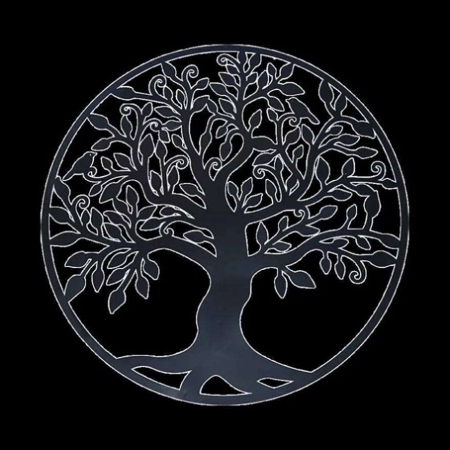 Black Tree of Life Wall Art Hanging Metal Iron Sculpture Garden 99cm V63-822661 dried flowers  