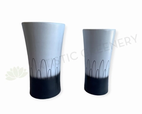 Black & White Paint Round Planter / Pot - Ceramic CER0025 outdoor greenery  