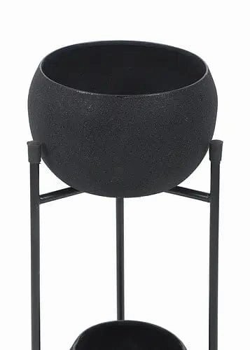 Black Apple Planter, Double Layered (Set of 2)