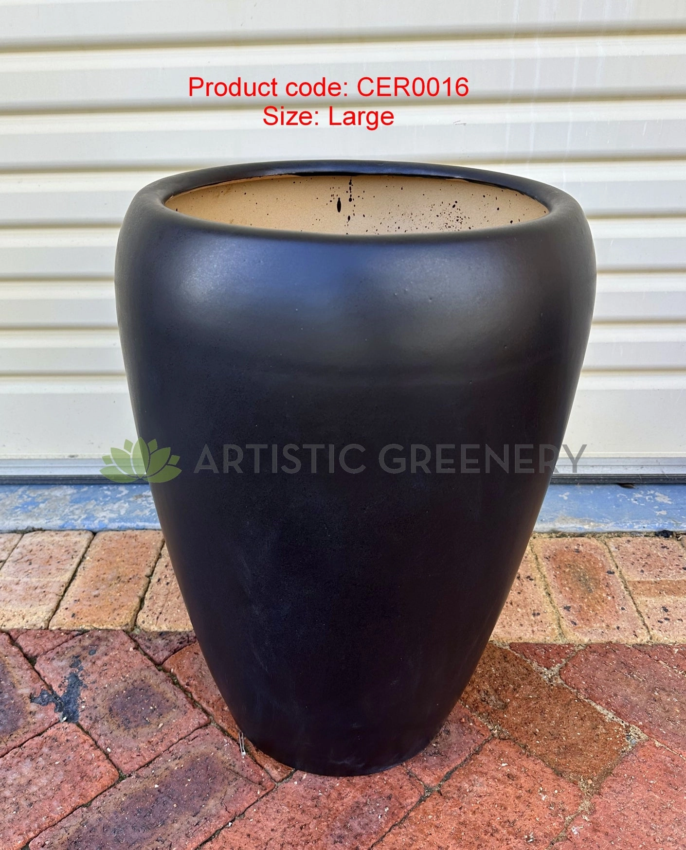 Black Egg Pot Matt Finish - Round (Ceramic) CER0016