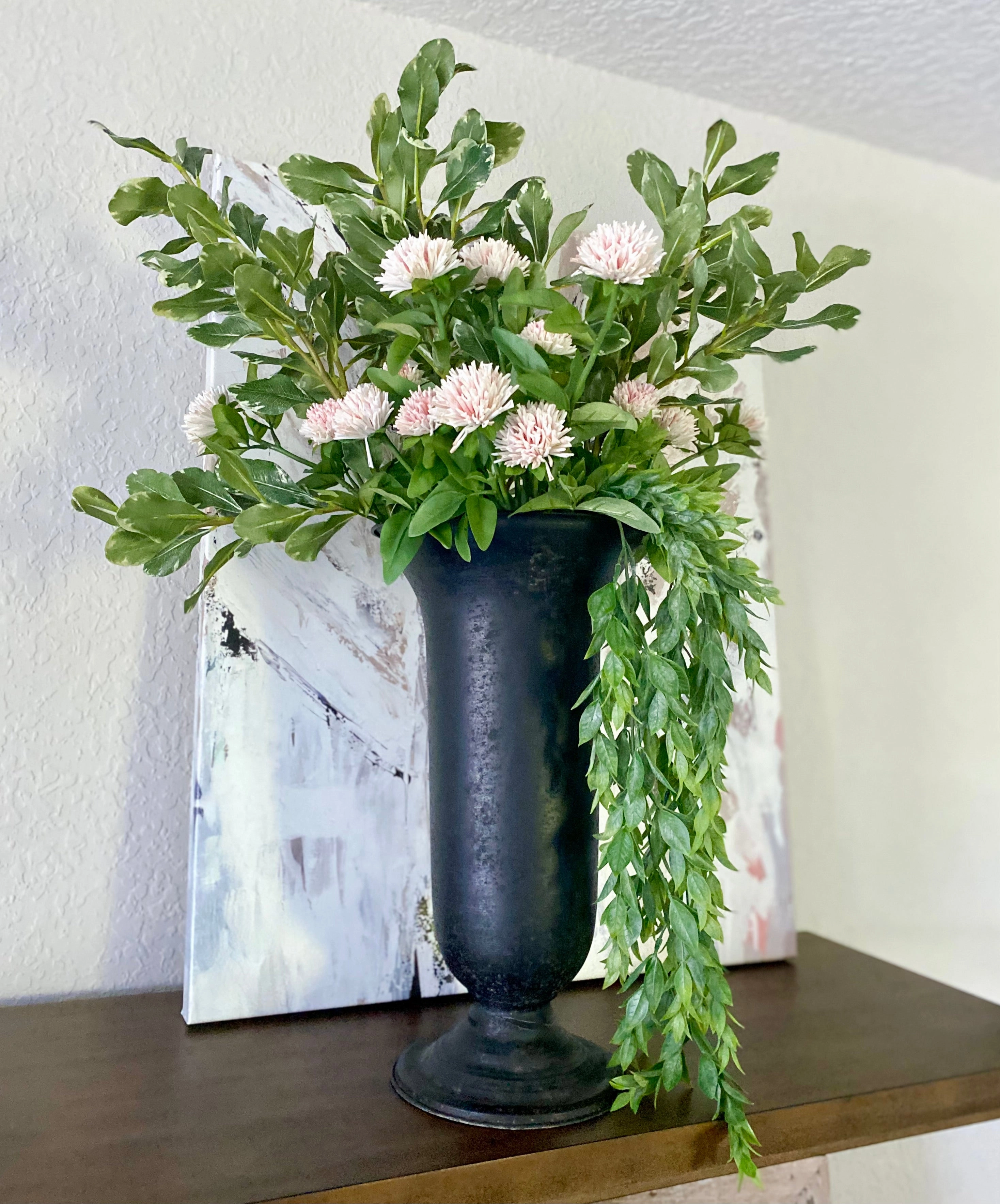 Black Fluted Vase