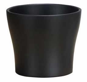 Black indoor Ceramic Cover Pot Anthrazit (808) tall green plant  