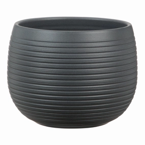 Black Indoor Ceramic Cover Pot Graphite Stone (744) tall green plant  