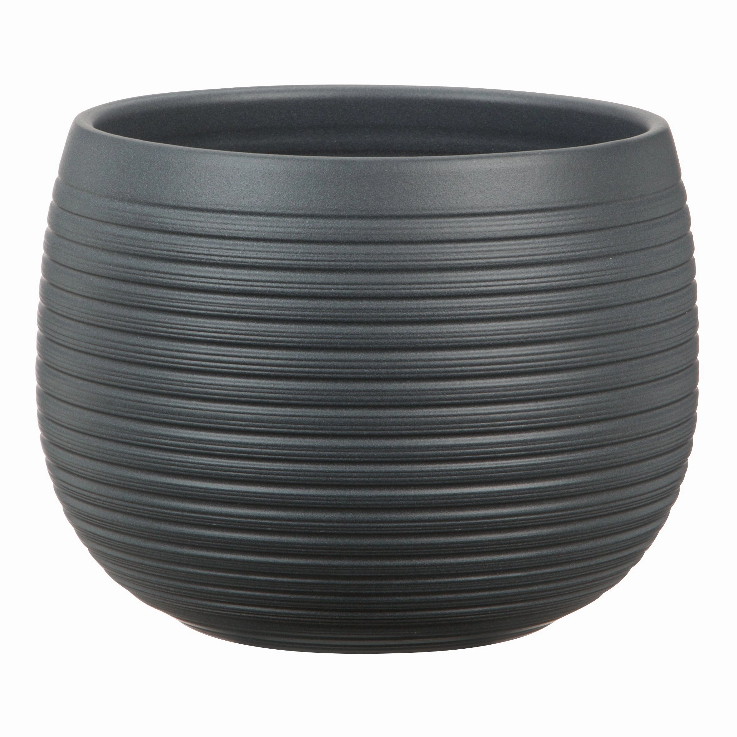 Black Indoor Ceramic Cover Pot Graphite Stone (744) tall green plant  