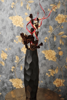 Black Vase outdoor greenery  