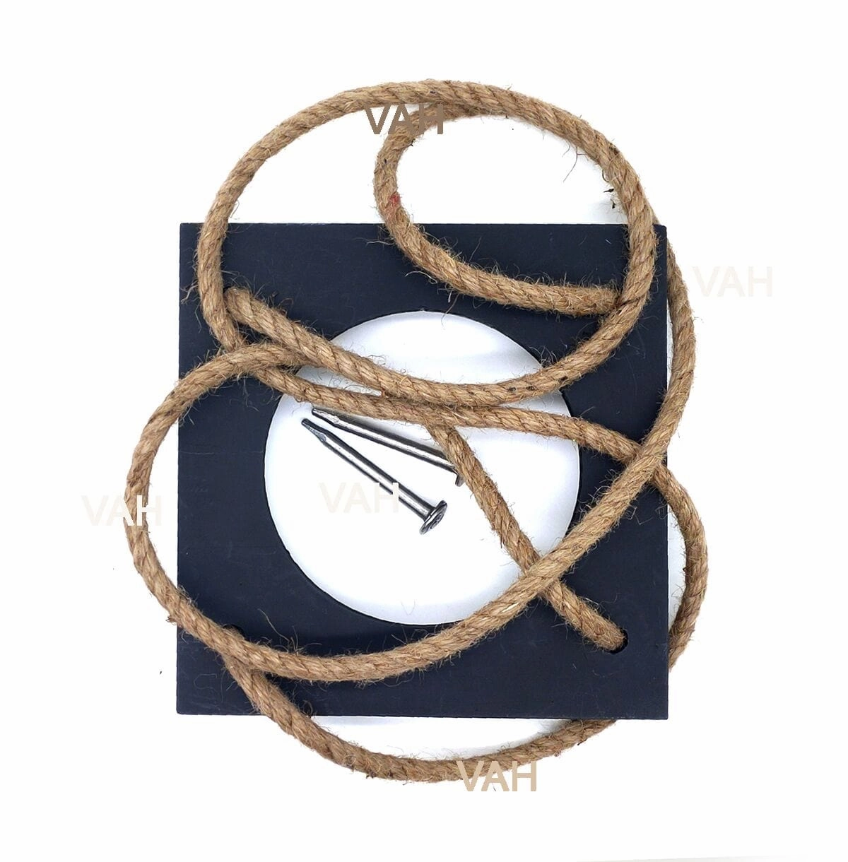 Black Wooden Planter Shelf Hanger Rack with Rope For 1 Pot