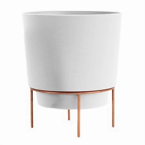 Bloem 10" Hopson Metal Stand Planter - Casper White plant seeds  