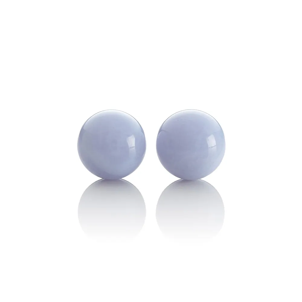 Blue Lace Agate Bead Earrings