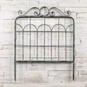 Blue Metal Garden Gate Wall Decor dried flowers  