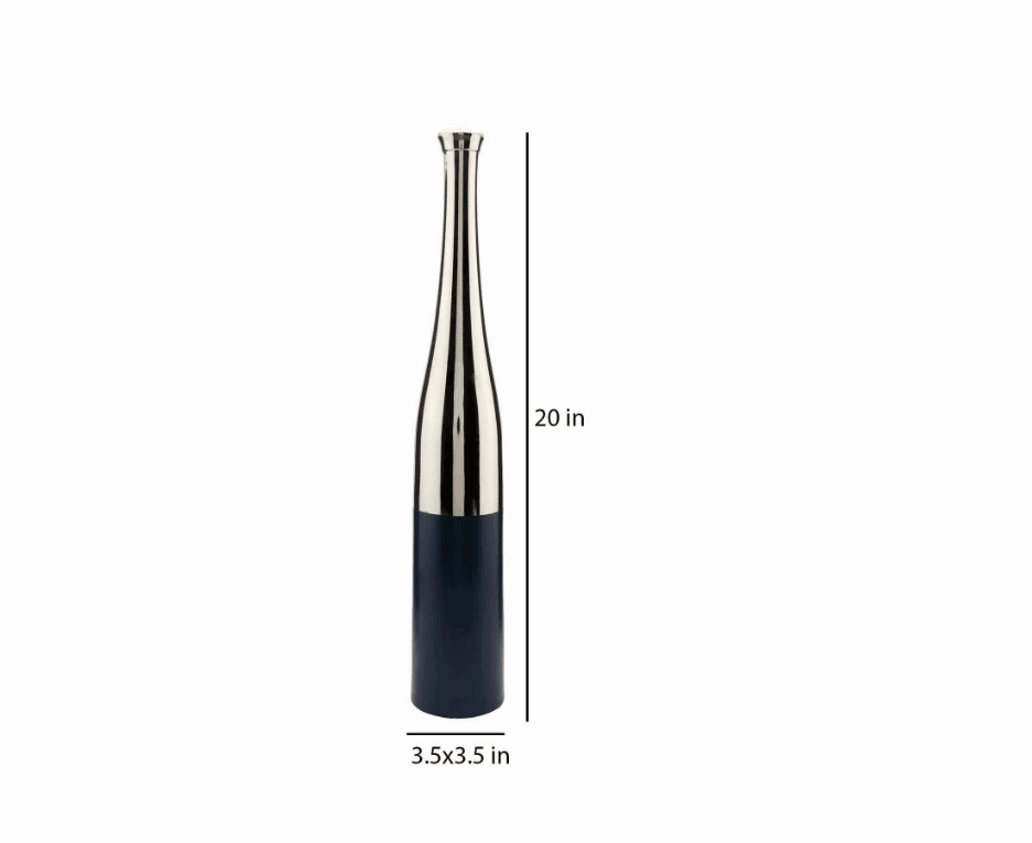 Blue And Silver Champagne Large Bottle Vase,