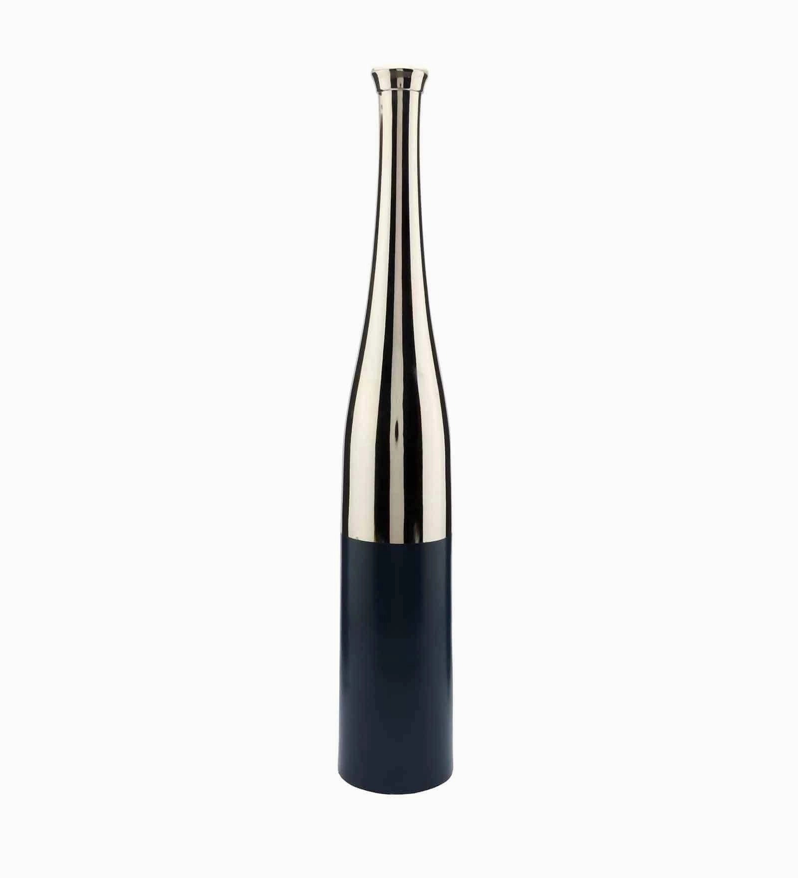 Blue And Silver Champagne Large Bottle Vase,