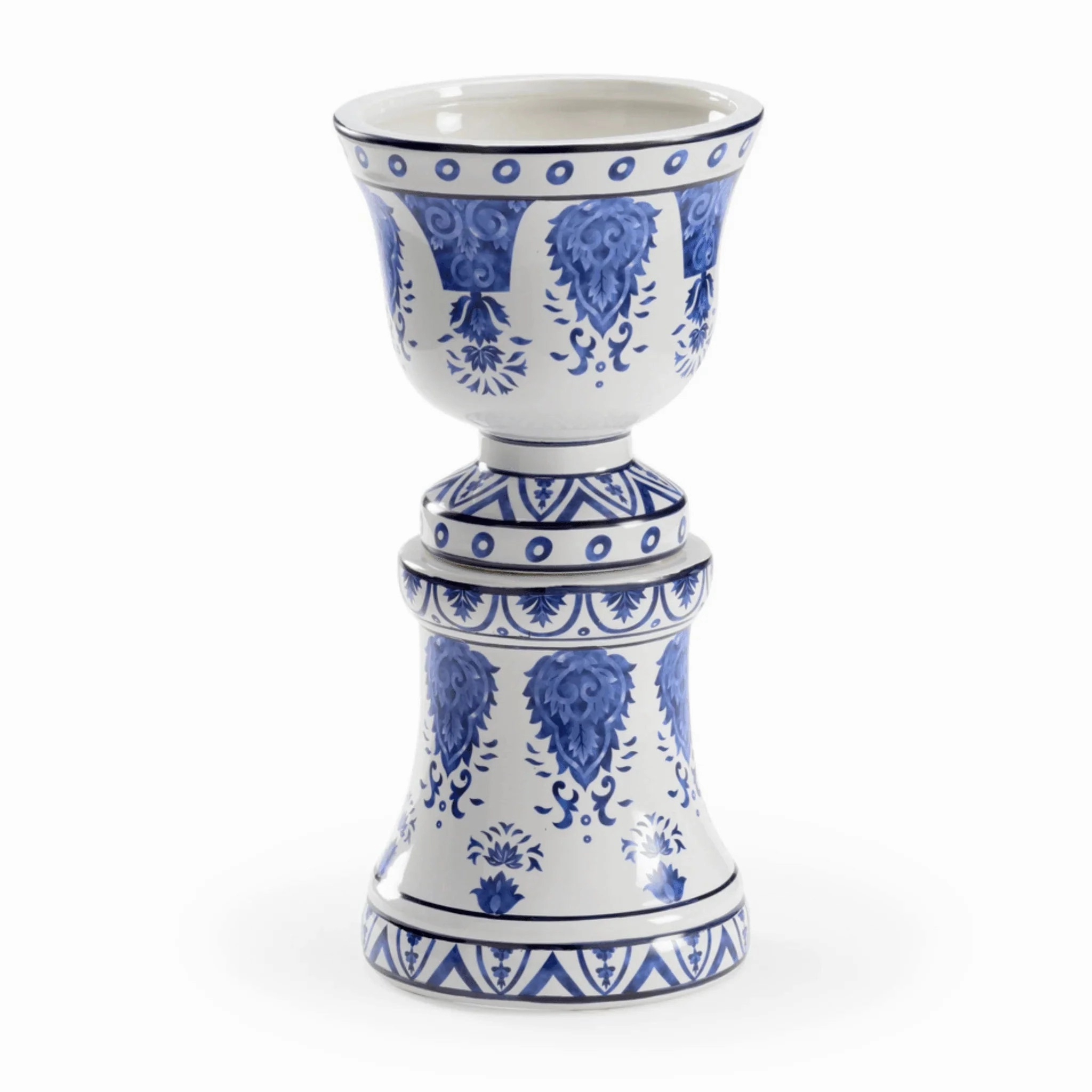 Blue And White Jardiniere Pedestal Mount Planter plant seeds  