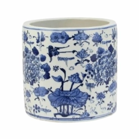 Blue And White Porcelain Swallow Flower Motif Orchid Pot plant seeds  