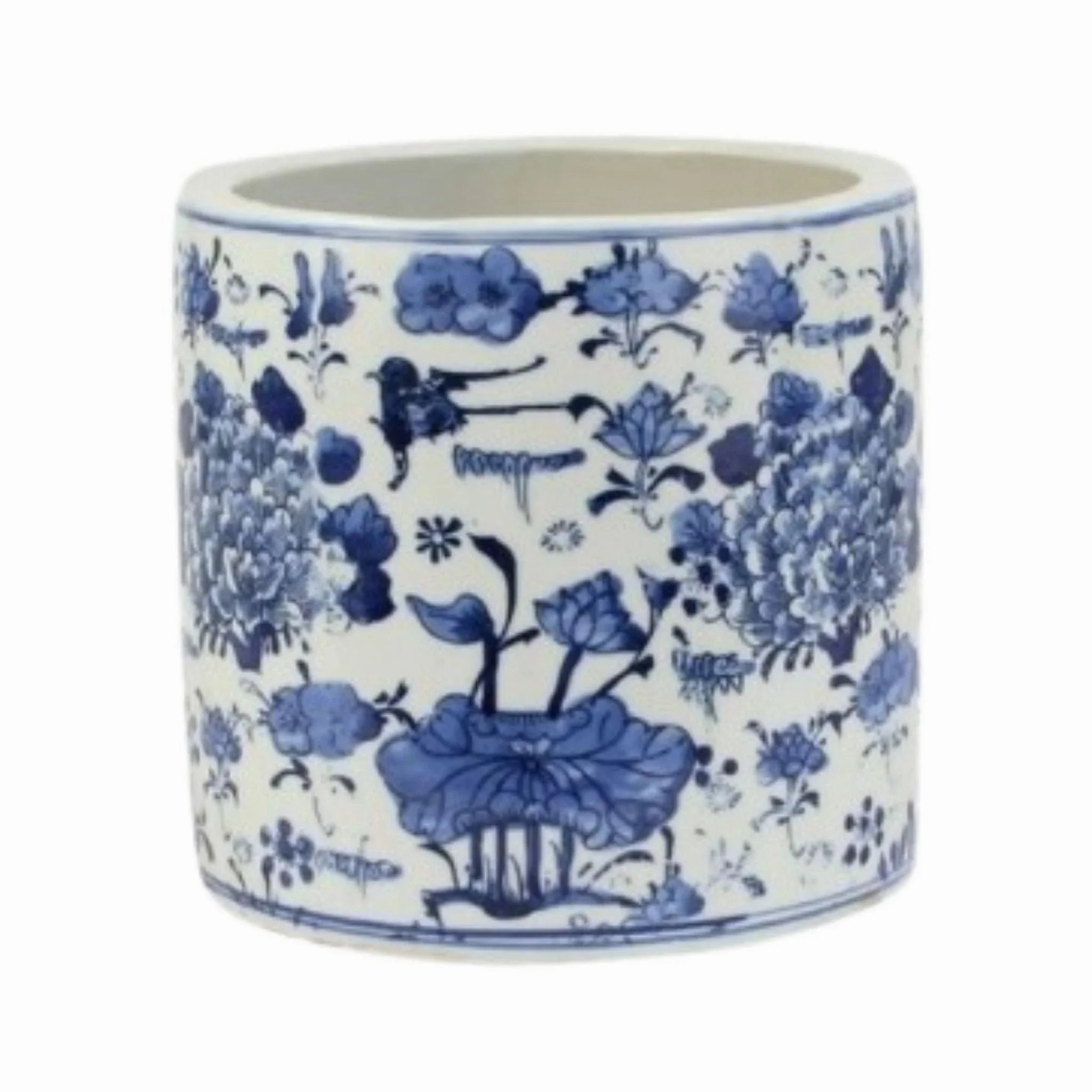Blue And White Porcelain Swallow Flower Motif Orchid Pot plant seeds  