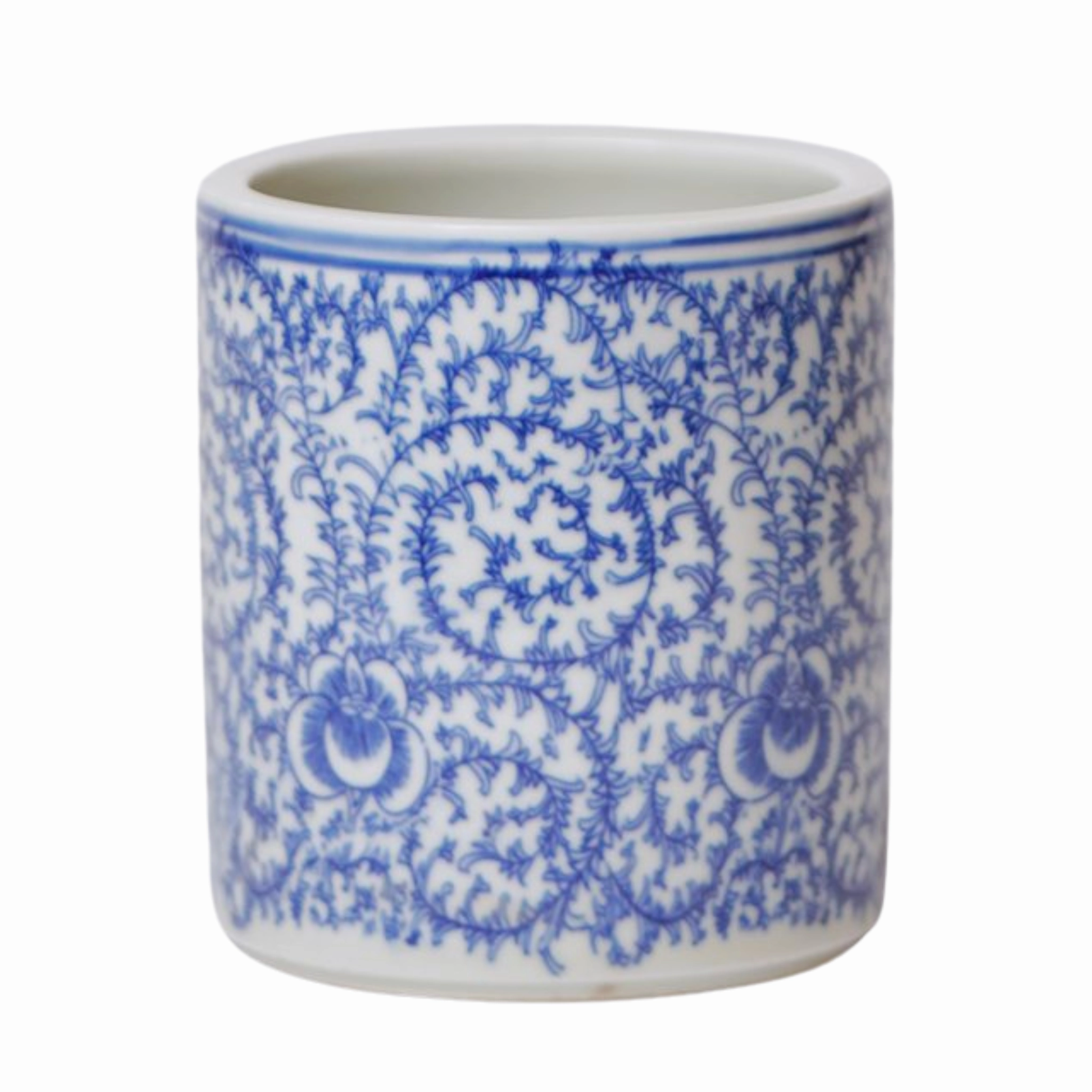 Blue and White Scrolling Peony Porcelain Cachepot plant seeds  