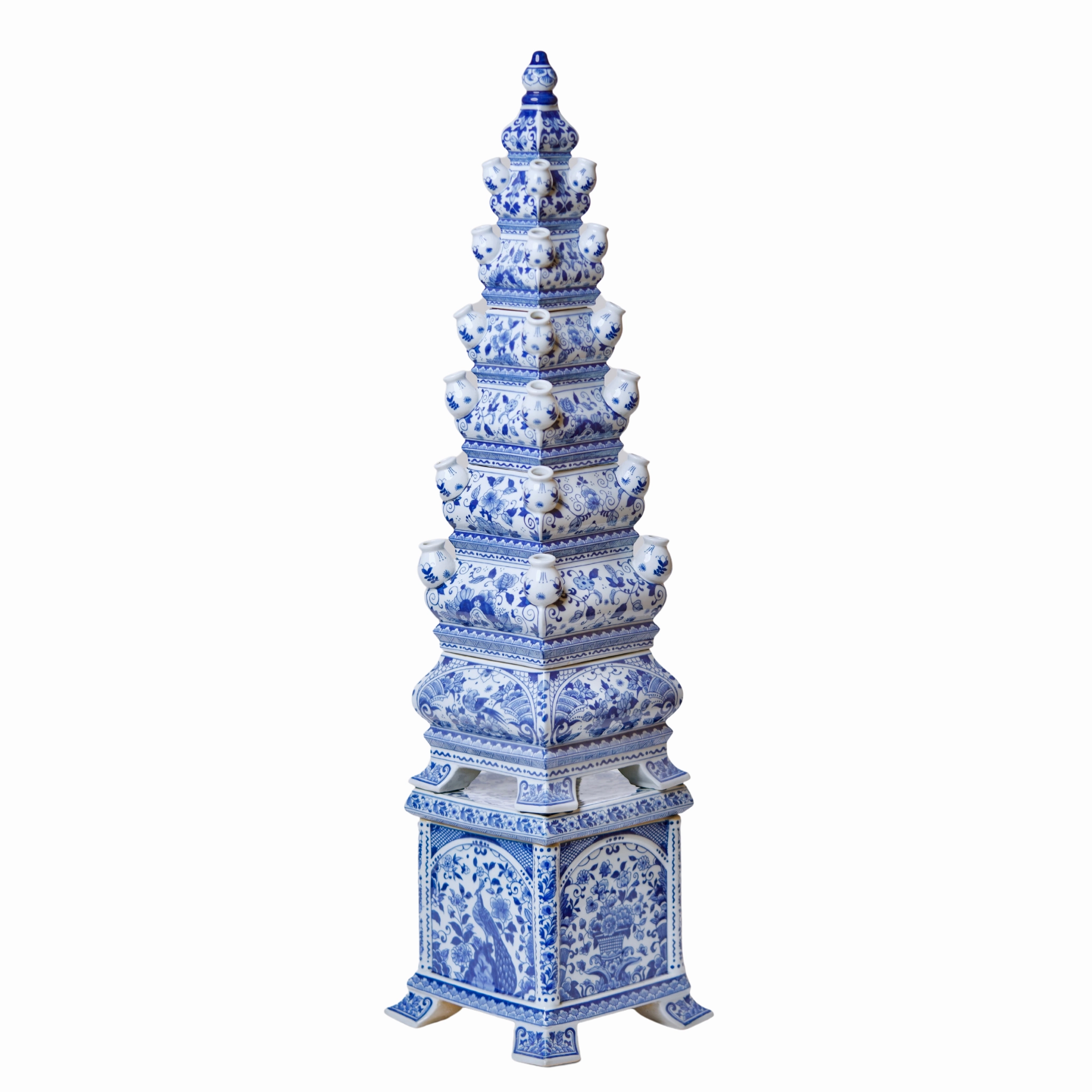 Blue and White Tall Porcelain Tulipiere plant seeds  