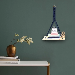 Blue Colour Macrame Wall Hanging Shelf cactus succulent plant  