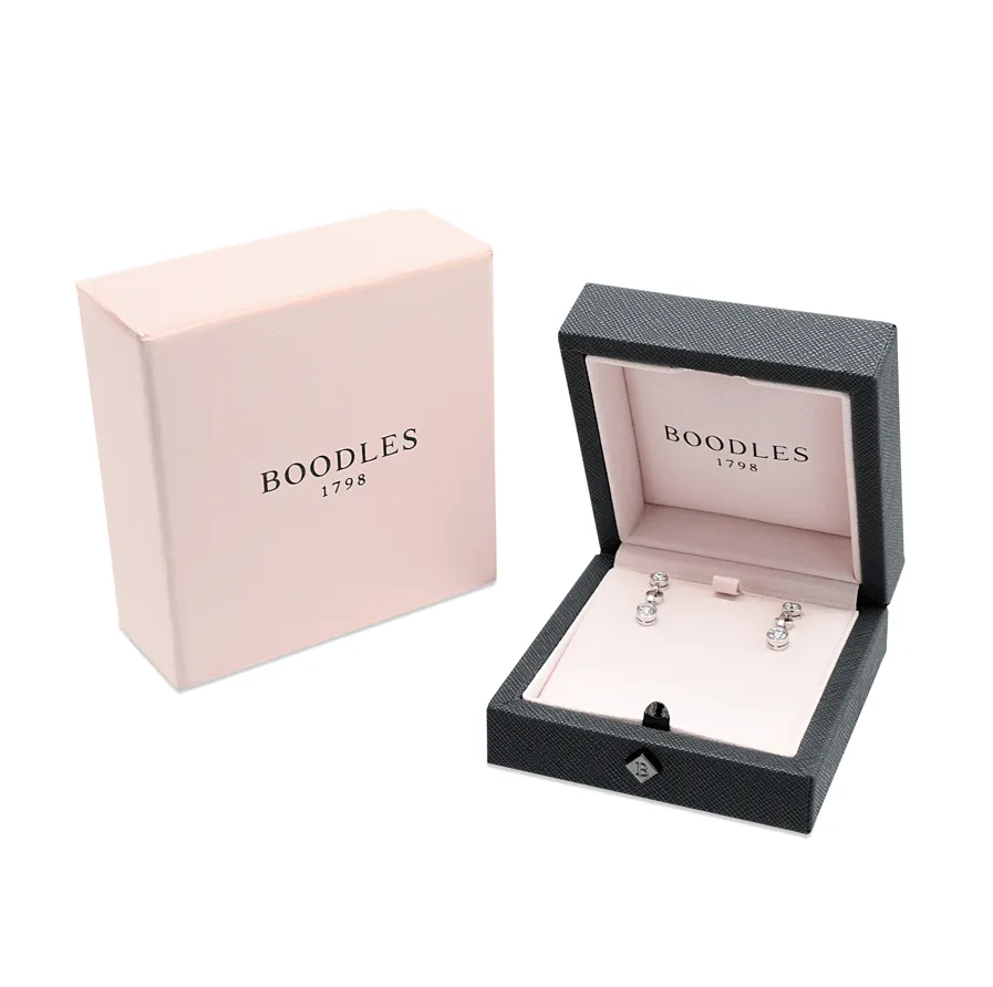 Boodles Diamond Drop Earrings - 18ct White Gold