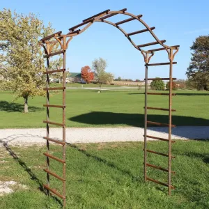 Bowed Top Tunnel Arch with 9 Cross Bars & Bars on the Sides decorative plants  