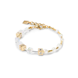 Bracelet GeoCUBE? Fusion Precious Pearl Mix gold-white