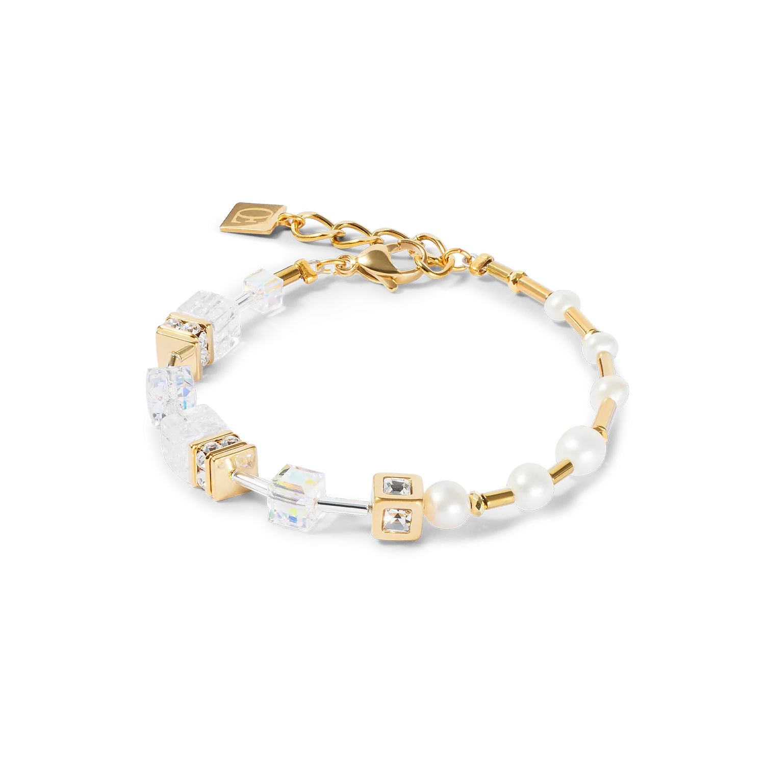 Bracelet GeoCUBE? Fusion Precious Pearl Mix gold-white