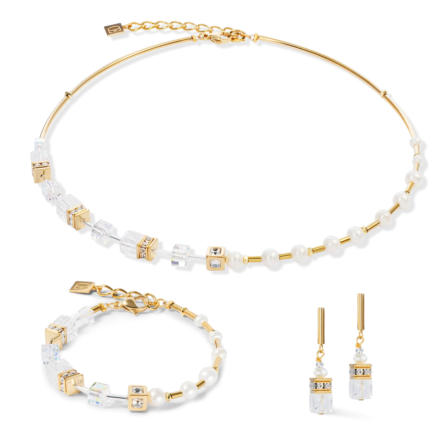 Bracelet GeoCUBE? Fusion Precious Pearl Mix gold-white