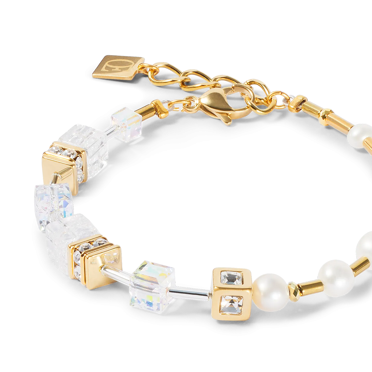 Bracelet GeoCUBE? Fusion Precious Pearl Mix gold-white