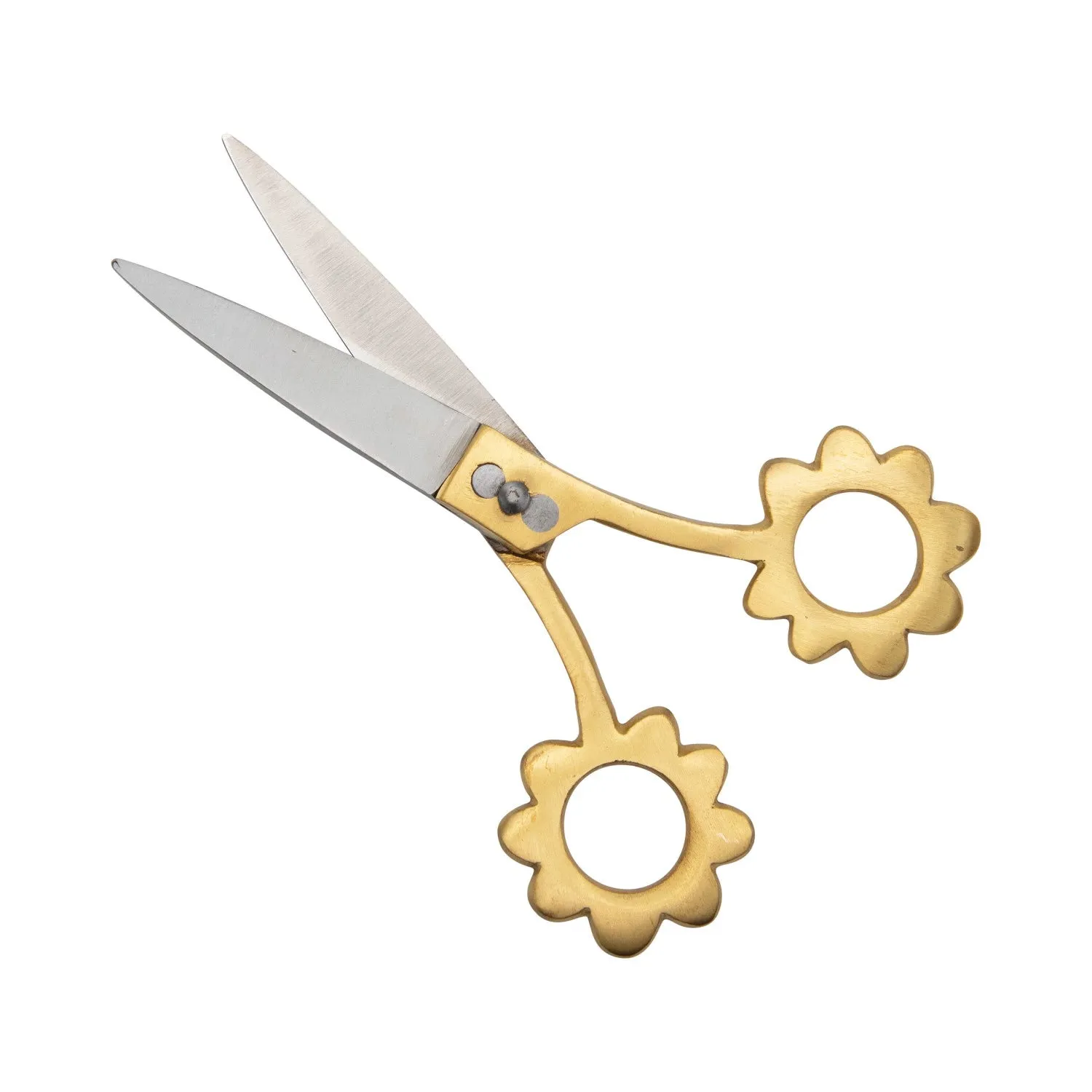 Brass Flower Handle Scissors