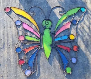 Bright Colorful Wall Hanging Butterfly Metal Steel decorative plants  