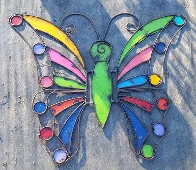 Bright Colorful Wall Hanging Butterfly Metal Steel decorative plants  