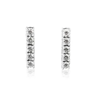 Brilliant Cut Diamond Five Stone Diamond Drop Earrings