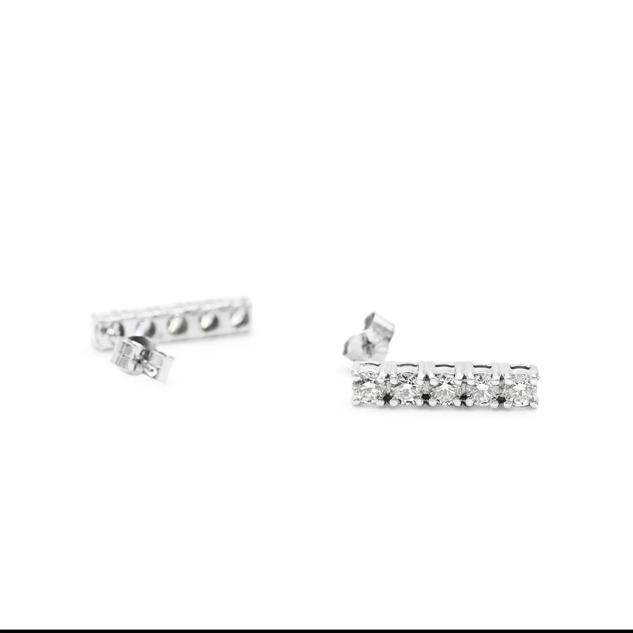 Brilliant Cut Diamond Five Stone Diamond Drop Earrings