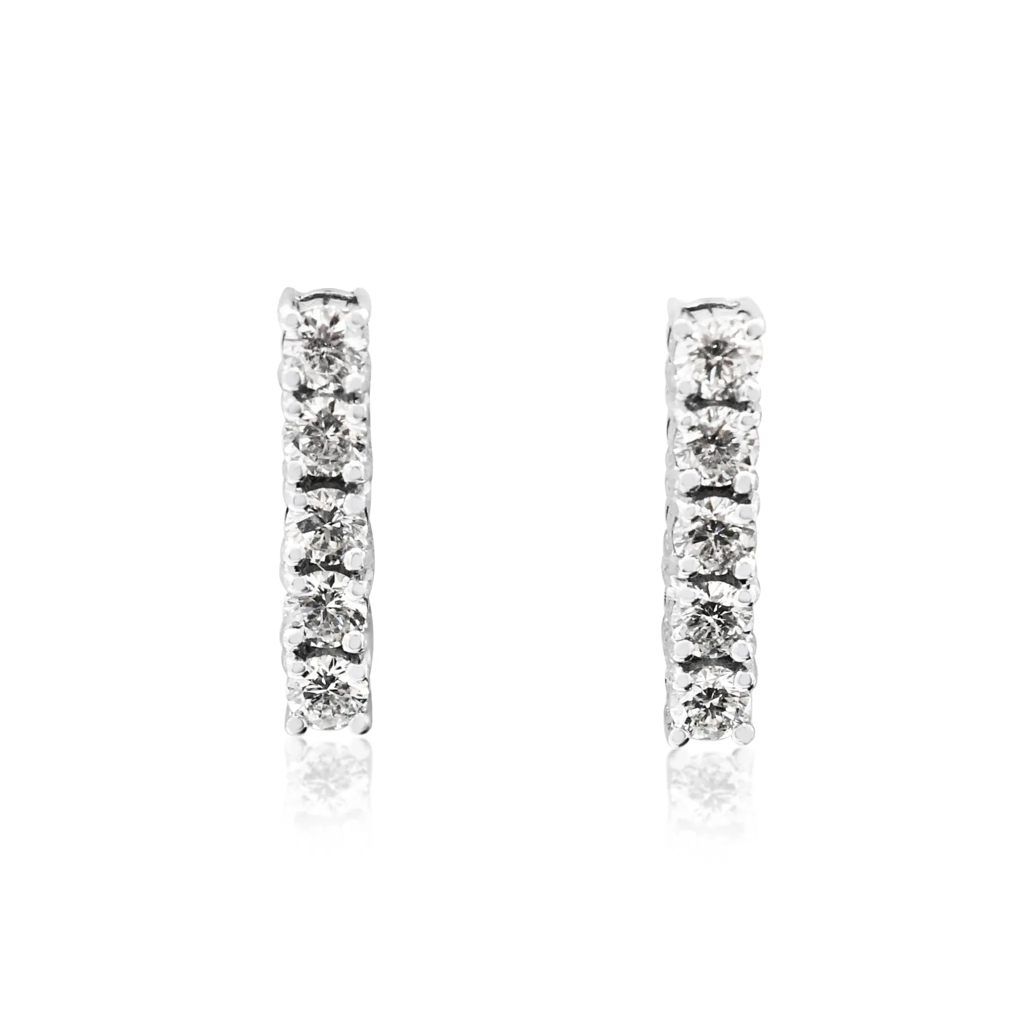 Brilliant Cut Diamond Five Stone Diamond Drop Earrings