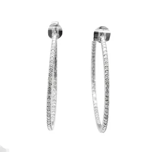 Brilliant Cut Diamond Large Hoop Earrings