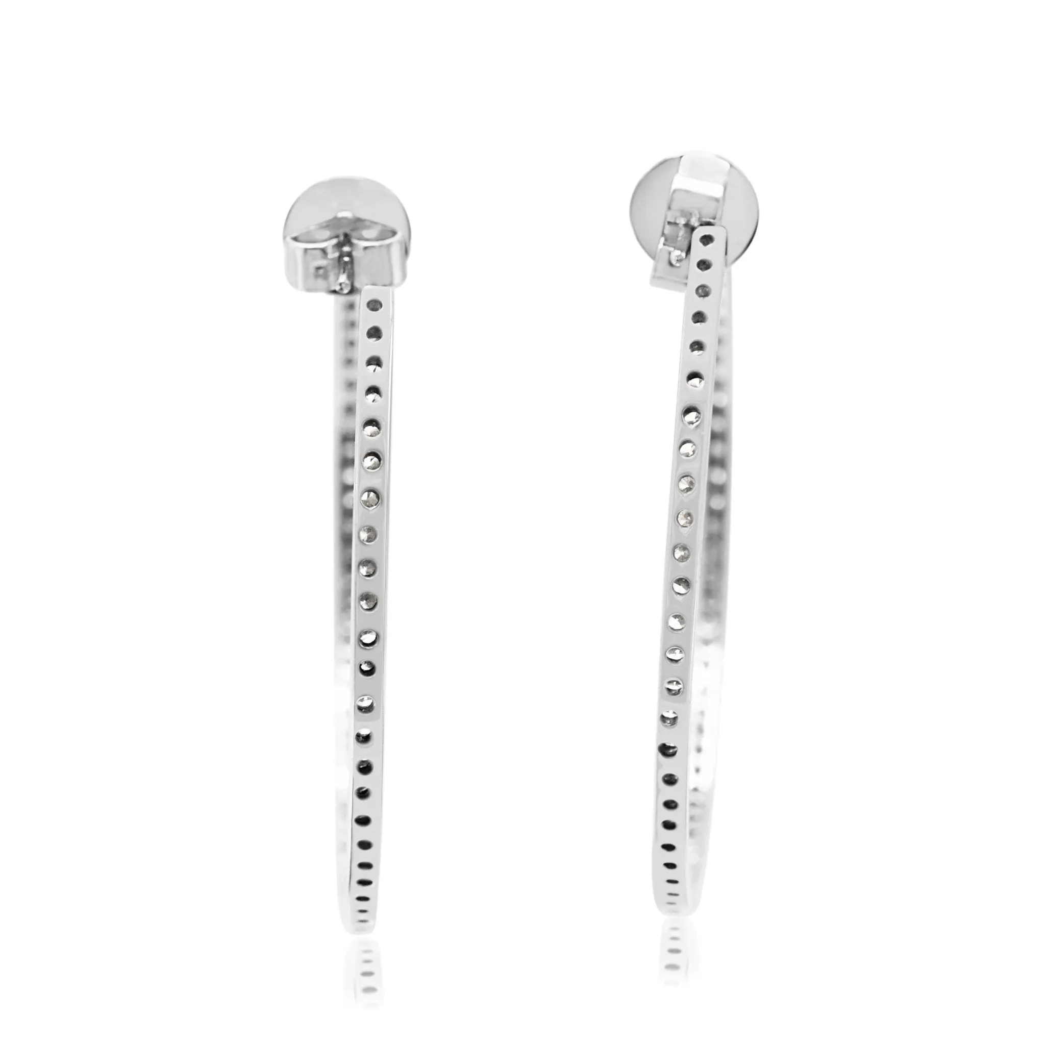 Brilliant Cut Diamond Large Hoop Earrings