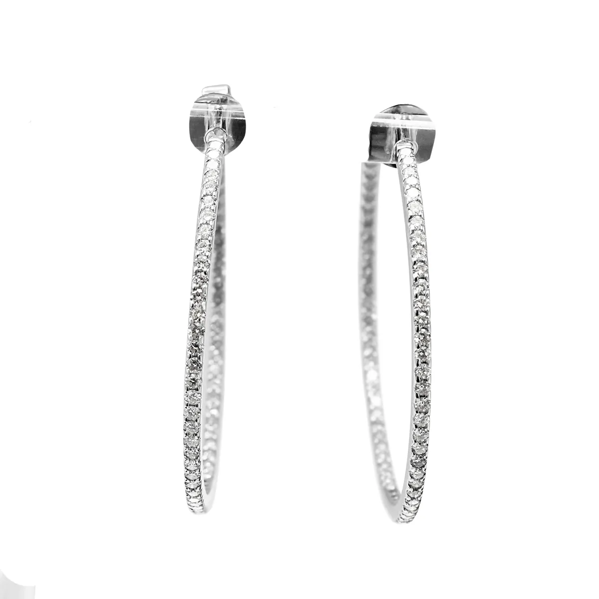 Brilliant Cut Diamond Large Hoop Earrings