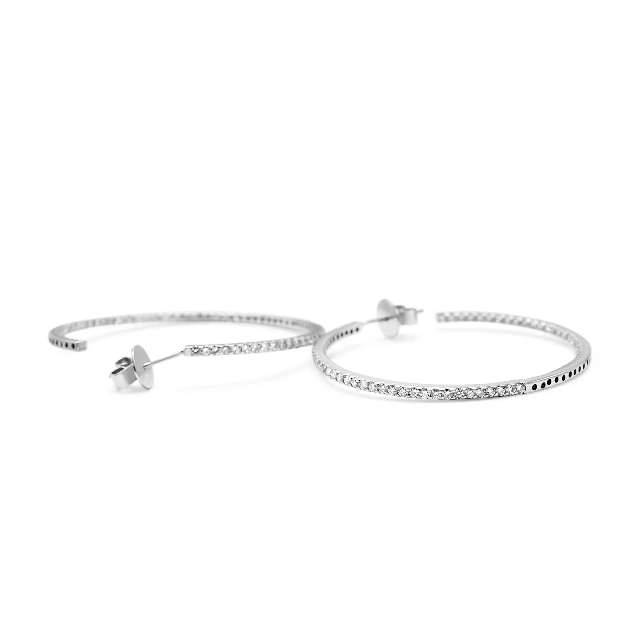 Brilliant Cut Diamond Large Hoop Earrings