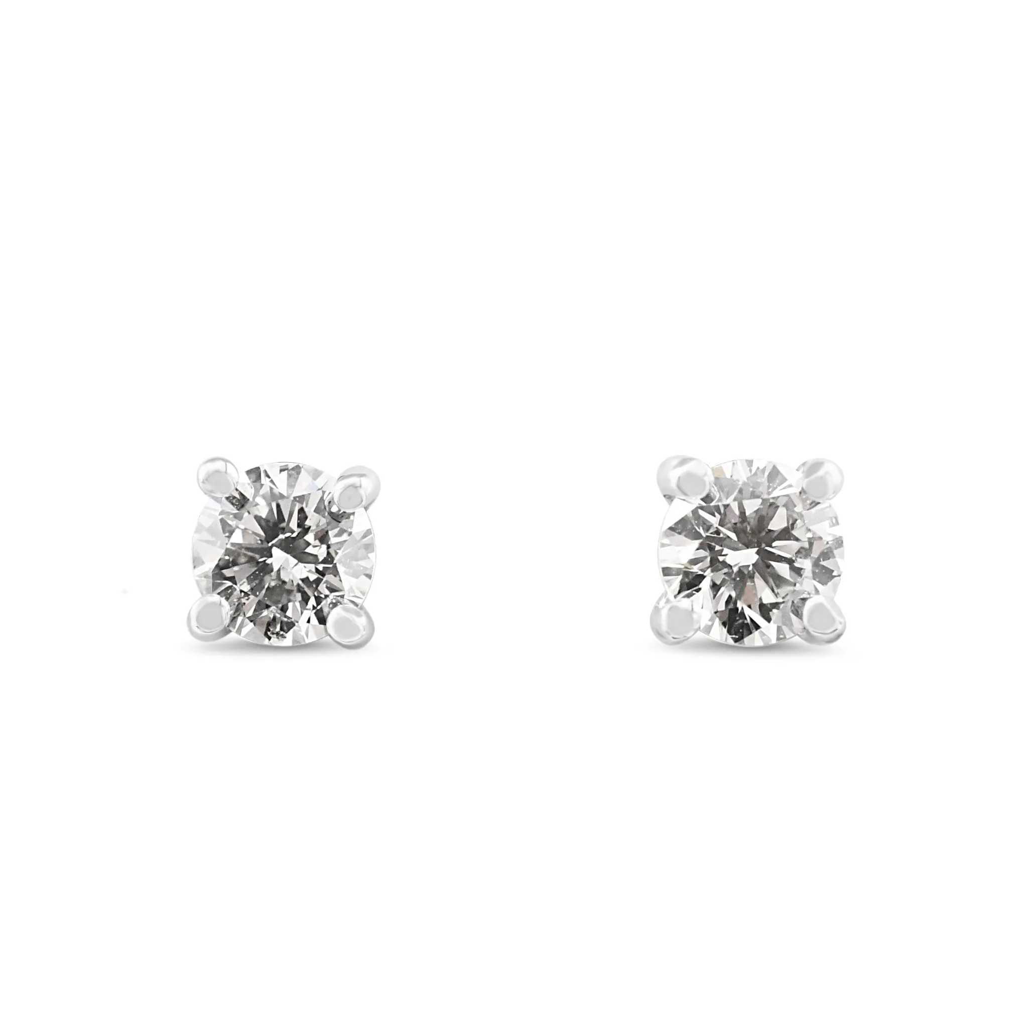 Brilliant Cut Solitaire Diamond Stud Earrings - Platinum