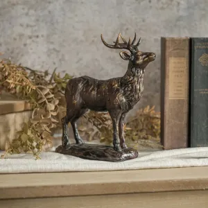 Bronze Tabletop Deer dried flowers  