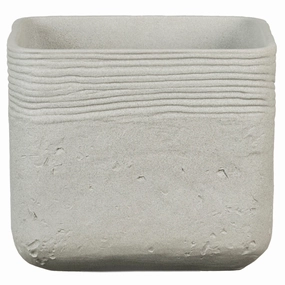 Brown Square Indoor Ceramic Pot  Washed Stone (989) tall green plant  