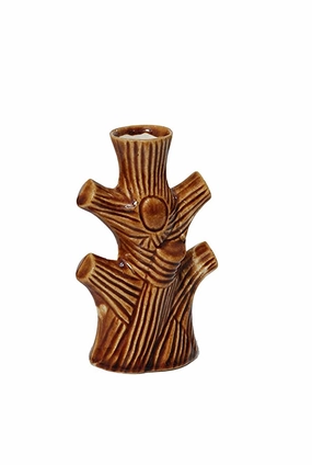 Brown Tree-Shaped Flower Vase (2 Pieces) hanging green plant  
