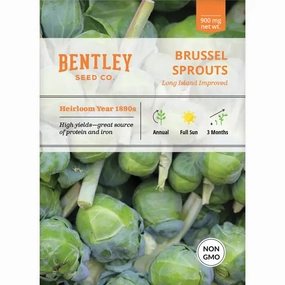 Brussel Sprouts-Long Island Improved Seed Packet floating plant shelf  