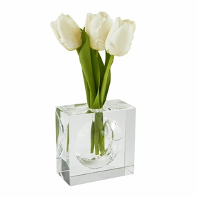 Bubble - Crystal Square Vase Large mini ornamental plant  