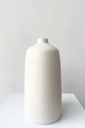 Bud Vase Ivory Medium dried green plant  