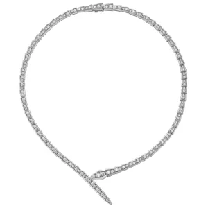 Bulgari Serpenti Viper Full Pave Diamonds Necklace 18k White Gold