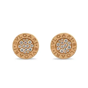 Bvlgari Bvlgari Classic Pave Diamond Earrings - 18ct Rose Gold