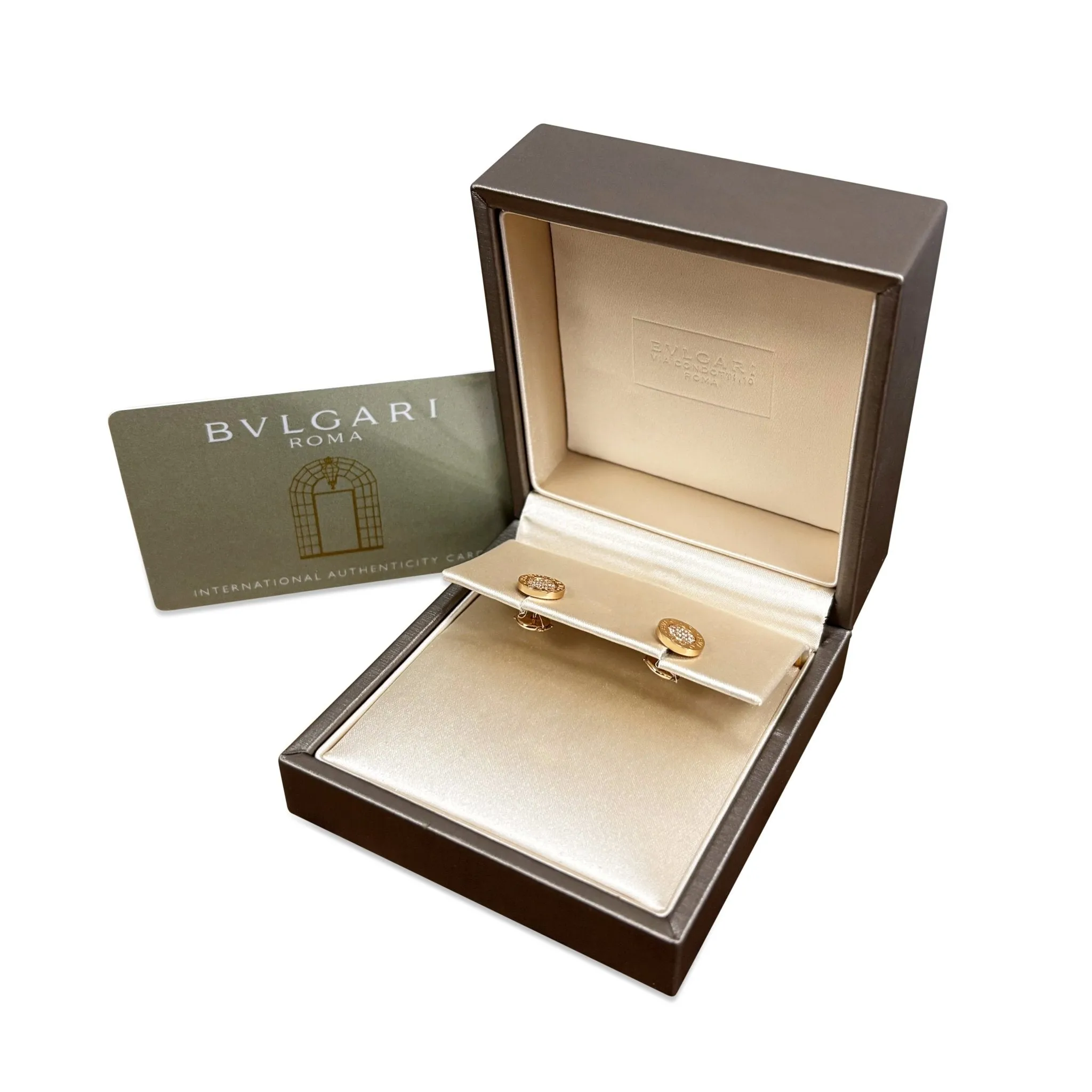 Bvlgari Bvlgari Classic Pave Diamond Earrings - 18ct Rose Gold
