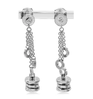 Bvlgari B.zero1 Diamond Set Drop Earrings - 18ct White Gold