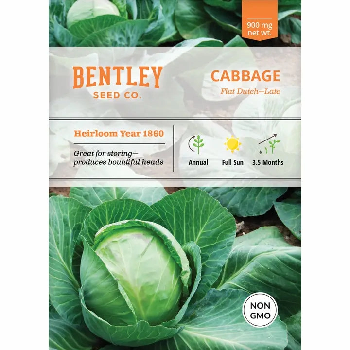 Cabbage-Late Flat Dutch Seed Packet floating plant shelf  