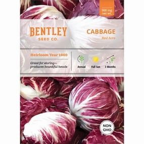 Cabbage-Red Acre Seed Packet floating plant shelf  